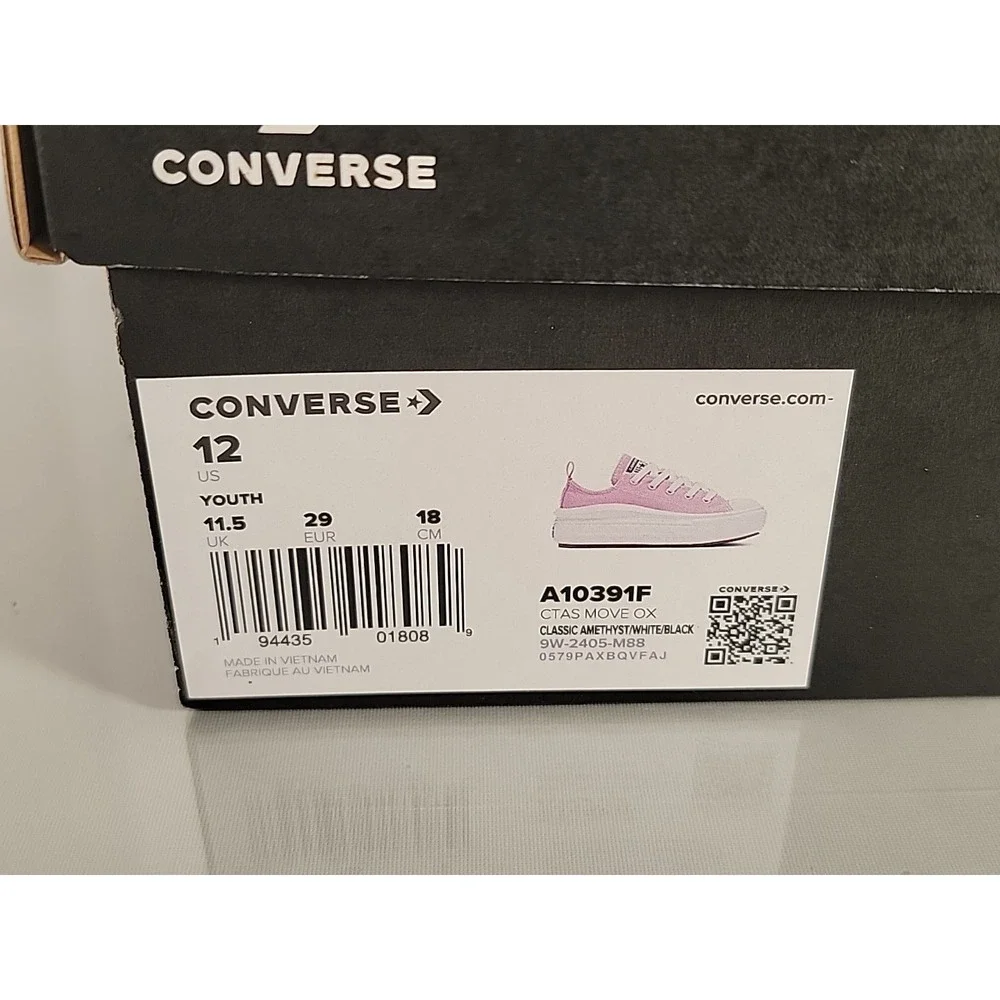 Converse Chuck Taylor Move Pink Platform Sneakers Shoes Girls Size‎ 12 Youth NIB